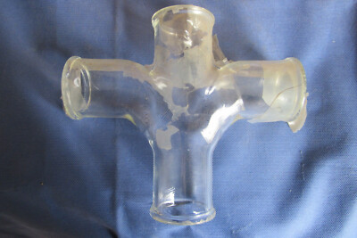 NOS O-I/Schott Kimax 6522-2020  2'' x 2'' Double Sanitary T Tee Glass Pipe Fitting