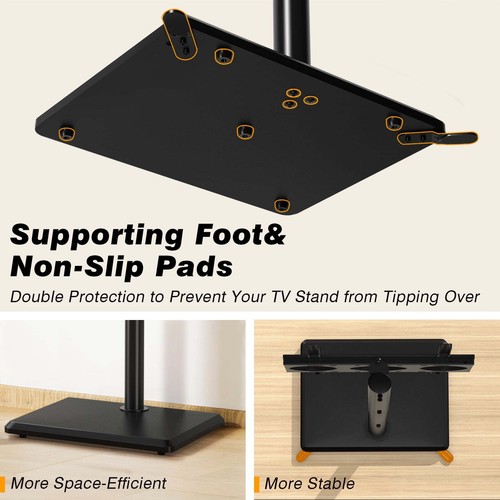 Universal Floor TV Stand with Swivel Mount for 32-60" TVs up to 88 lbsadjustable - Picture 4 of 8