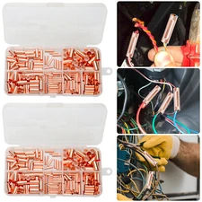500Pcs Wire Ferrules Kit 7 Size Copper Crimp Connector Non Insulated Electrical
