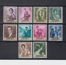 ESPAÑA 1965 SPAIN NUEVO MINT MNH EDIFIL 1657-1666 SCOTT 1296-1305 PAINTINGS