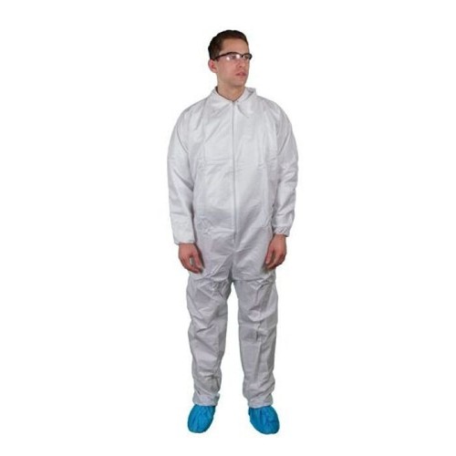 Polypropylene Disposable Coverall, White, 2X-Large Elastic Wrists & Ankles Lot