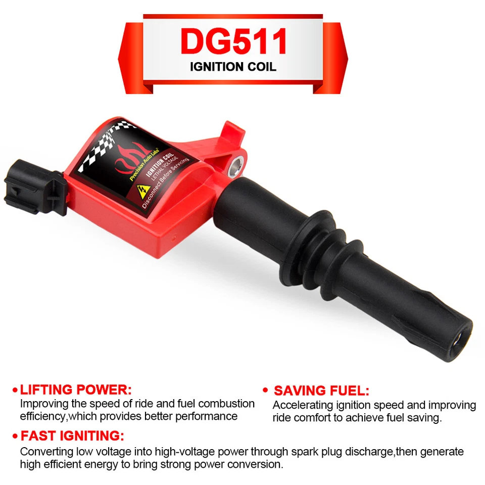 Ignition Coils & Spark Plugs for 2005 2006 2007 Ford F150 Truck V8 5.4L DG511 - Image 3 of 4