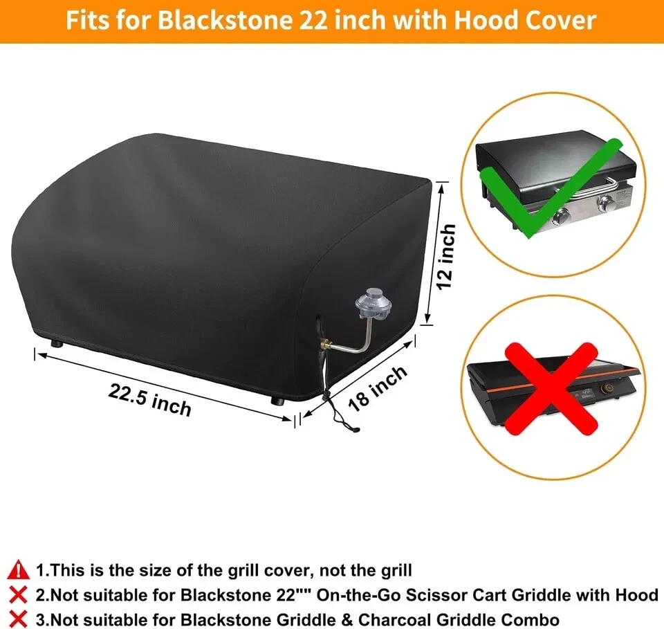 Capa para grelha Blackstone 22 polegadas chapa impermeável Oxford material churrasqueira Gr - Imagem 2 de 4
