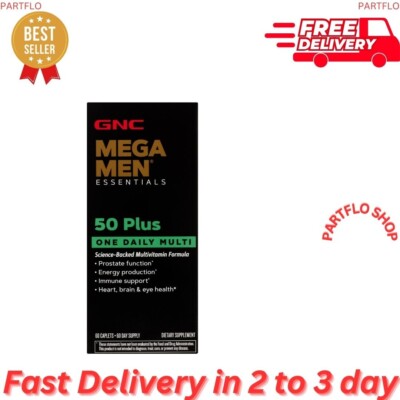 GNC Mega Men 50-Plus One Daily Multivitamin, 60 Tablets, Vitamin and Minerals