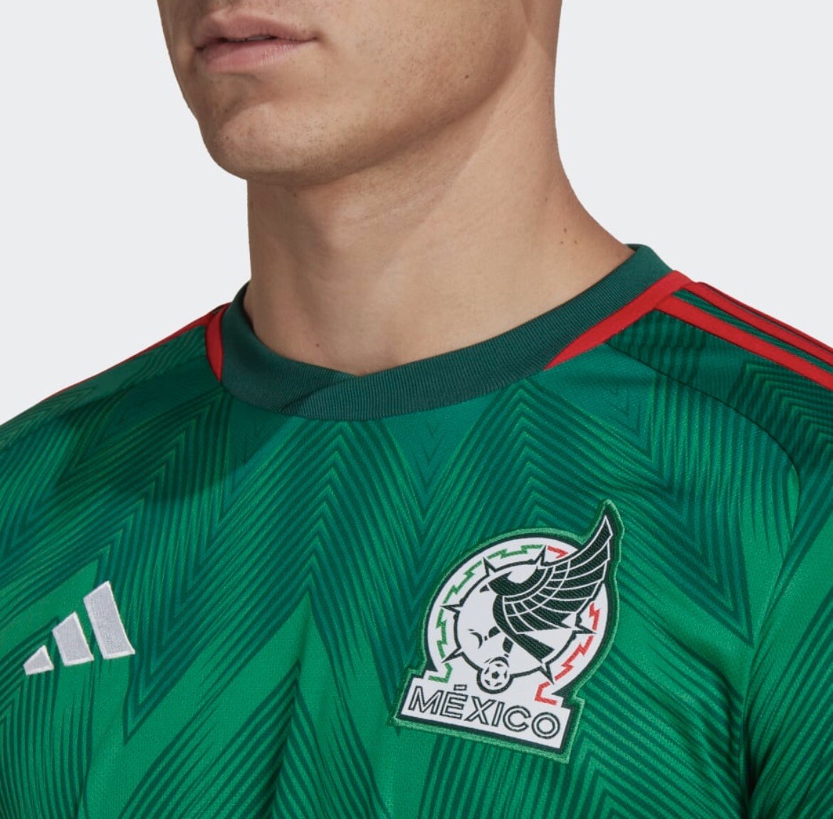 mati22 Adidas Slim Fit Coupe Mexico 22 Uniform Green T-Shirt Men's