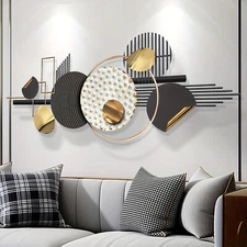 Large 3D Metal Wall Art 59"x22.8" Modern Wall Sculpture for Living Room Bedroom