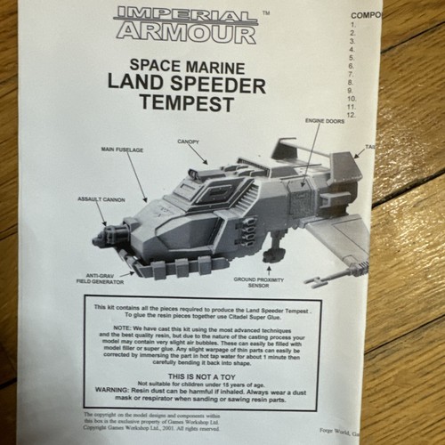 Land Speeder Tempest warhammer 40k space marine forge world OOP - Picture 4 of 4