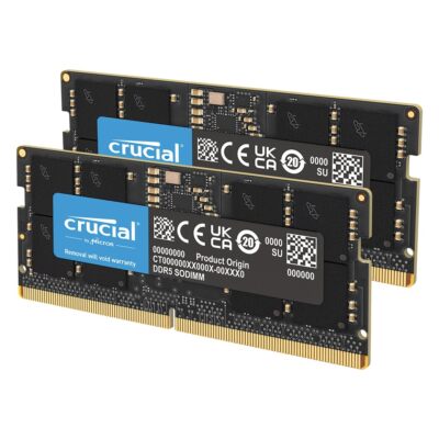 64GB Crucial DDR5 4800MHz Laptop RAM 2x32GB SODIMM Upgrade for Intel Ryzen