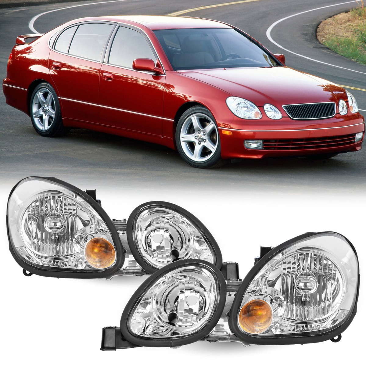 1998-2005 Lexus GS300 GS400 GS430 Halogen Projector Chrome