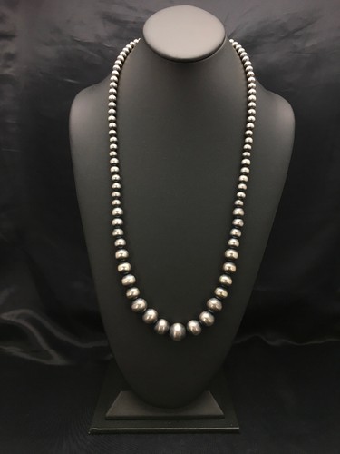 Navajo Perlen abgestuft Sterlingsilber Indianer Perlenkette 26" 92126 - Bild 4 von 12