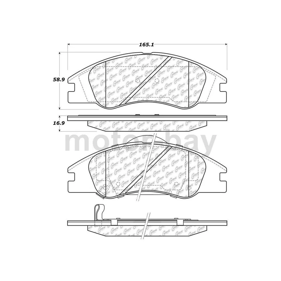 Pastilhas de freio dianteiras e traseiras para Kia Spectra 2009 2008 2007 2006 2005 2004 - Imagem 2 de 4