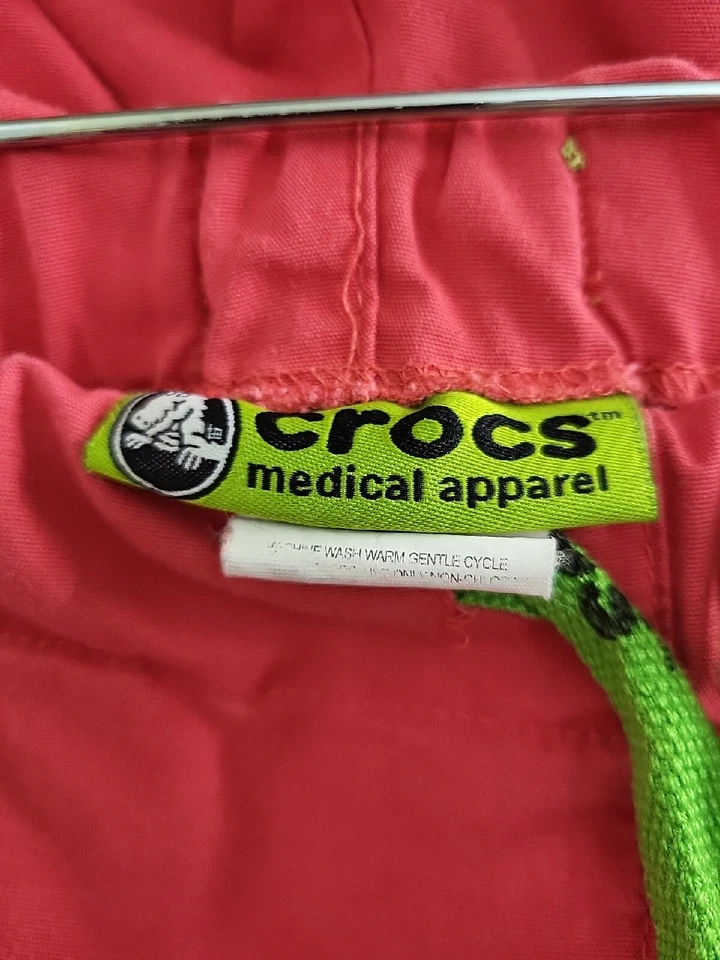 Crocs Medical Apparel Scrub Pants Womens Medium Pink Drawstring Stretch Straight - Image 4 of 4