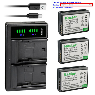 Kastar Battery LTD2 Charger for Canon LP-E10 LC-E10 Canon EOS 2000D 3000D Camera