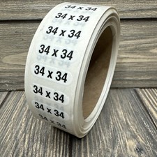 34x34 Retail Size Stickers for Store Boutique Clothing Label Apparel Roll