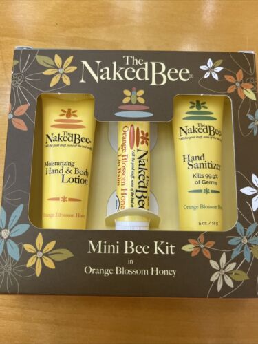 The Naked Bee Orangenblüten Honig Mini Reisegröße Lippenbalsam Lotion Desinfektionsmittel