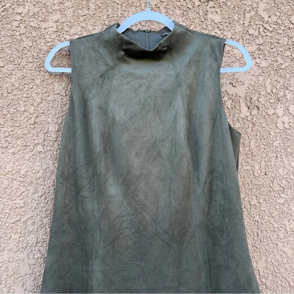 VETEMENTS Abito donna J. McLaughlin scamosciato verde senza maniche completamente foderato preppy contemporaneo