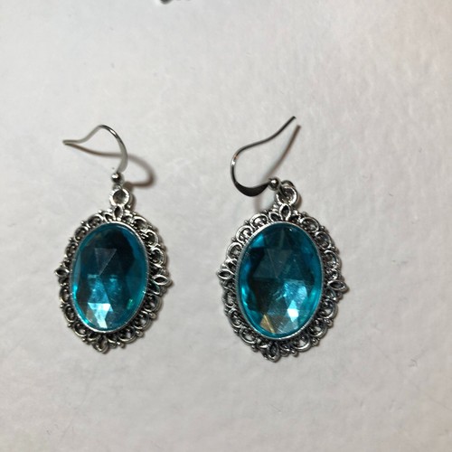 SCHMUCKSTÜCK FILIGRAN VIKTORIANISCHER STIL TÜRKIS ACRYL KRISTALL SILBER PL HALSKETTE JNL - Bild 11 von 11