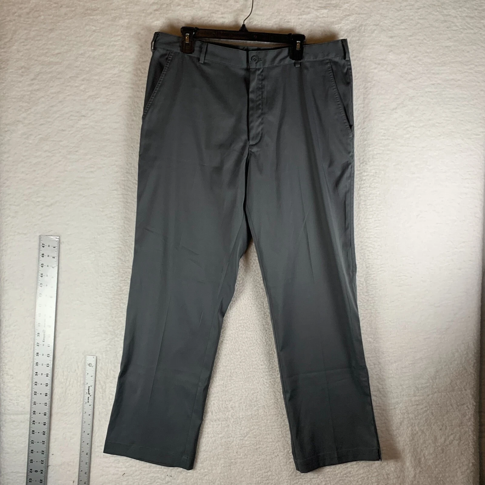 Nike Golf Pants Men's 36 X 32 Gray Stretch Dri-Fit Mid-Rise Straight Leg 9670