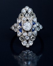 1Ct White Round Stone Vintage Art Deco Engagement Ring IIn 925 Sterling Silver