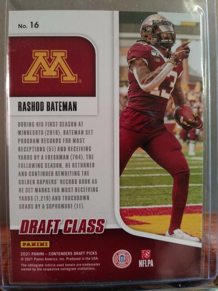 Rashod Bateman 2021 Contenders Draft Picks Red Draft Class No. 16 - Image 2 of 2
