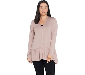 ruffle hem cardigan
