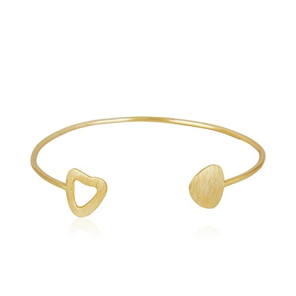 VALENTINO Bracciale aperto cuore testurizzato placcato oro giallo braccialetto amore regalo per moglie