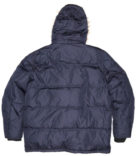 Point Zero V6702 Mens Navy Hooded Ripstop Down Parka Size XL - Picture 3 of 3