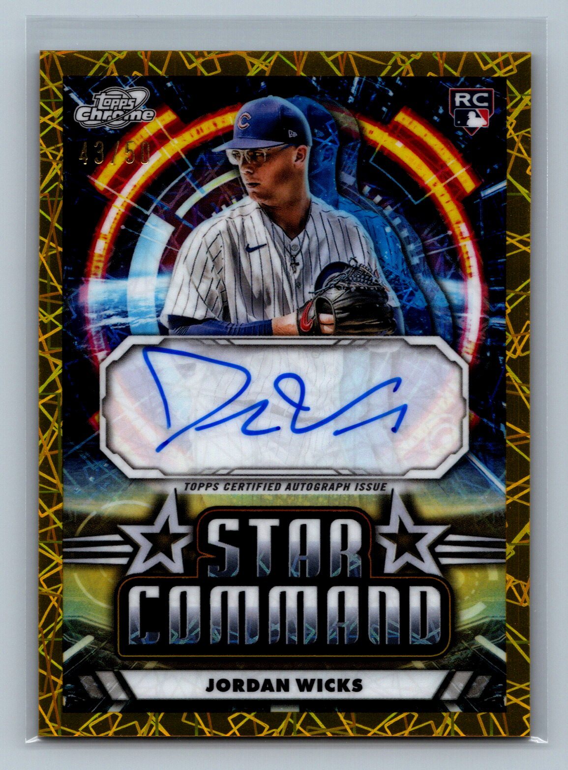 2024 Topps Chrome Cosmic #SCA-JW Jordan Wicks Star Command Auto Cubs /50