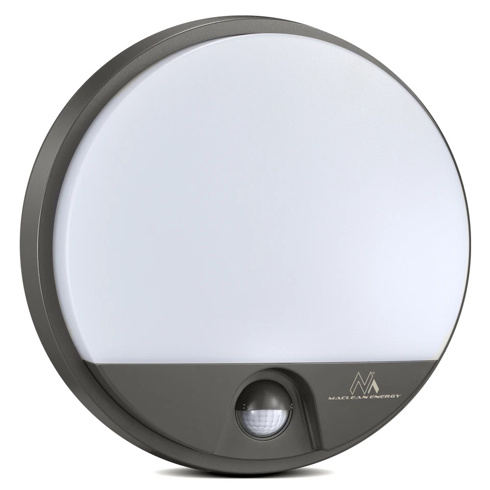 Lampe LED avec détecteur de mouvement montage mural Maclean gris