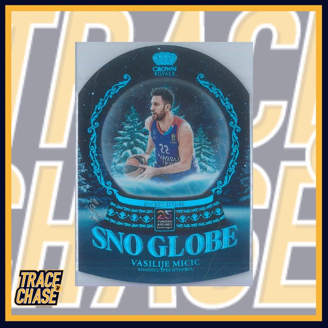 2024-25 Panini Crown Royale Euroleague BK Vasilije Micic Sno Globe Platinum 1/1!