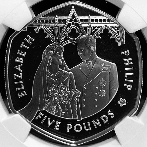 2007 Alderney Queen Elizabeth 60th Wedding Anniversary Silver Coin NGC PF68UC
