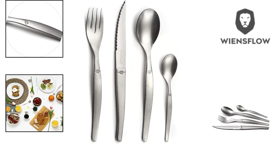 - JET | Besteck Set 6 Personen | 24-Teilig | Spülmaschinenfest | Tafelbesteck 6 - Bild 2 von 4