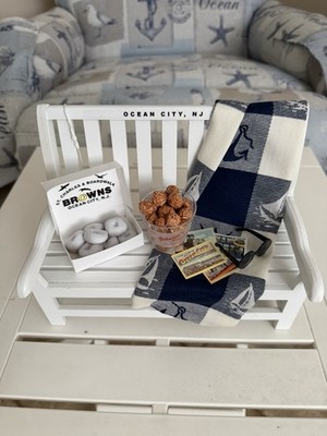 Byers Choice Ocean City, NJ Beach Bench - Brand New With Tag - Terrific!!