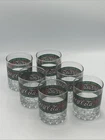 Vtg 6 Coca Cola Soda Pop Beverage Red Green Stained Glass Cup 4" tall