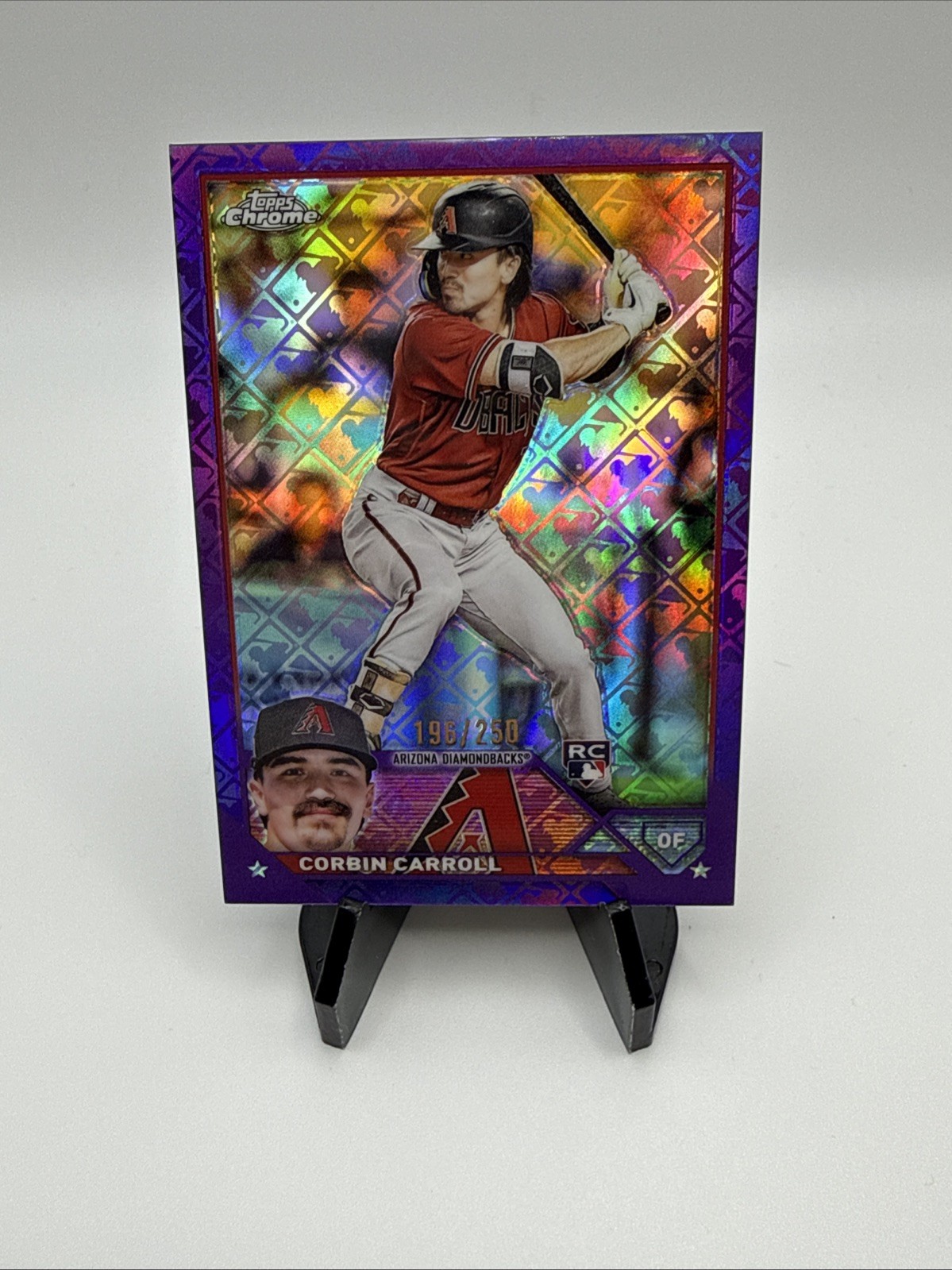CORBIN CARROLL 2023 Topps Chrome Logofractor #95 Purple Refractor RC /250