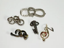Lot of 5 Hanayama Metal Brain Teaser Puzzles - Fun and Challenging