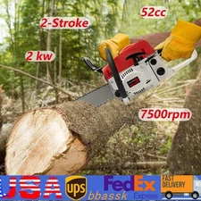 Pro 22" Bar 52cc 2 Stroke Gas Powered Chainsaw Engine Cutting Handheld