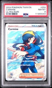 2024 Pokémon Twilight Masquerade Carmine #204 Ultra Rare PSA 8