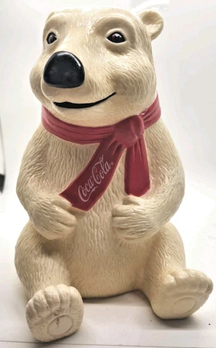 Vintage Coca Cola Christmas Polar Bear Penny Bank Collectible Penny Bank Coke
