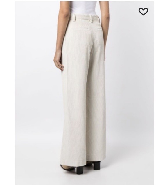 RAG & BONE bennett corduroy wide leg off white ivory pants size 0