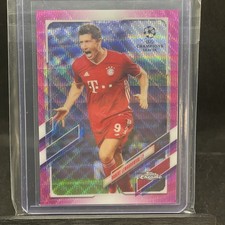 Robert Lewandowski 2021 topps chrome pink wave refractor UEFA World cup soccer
