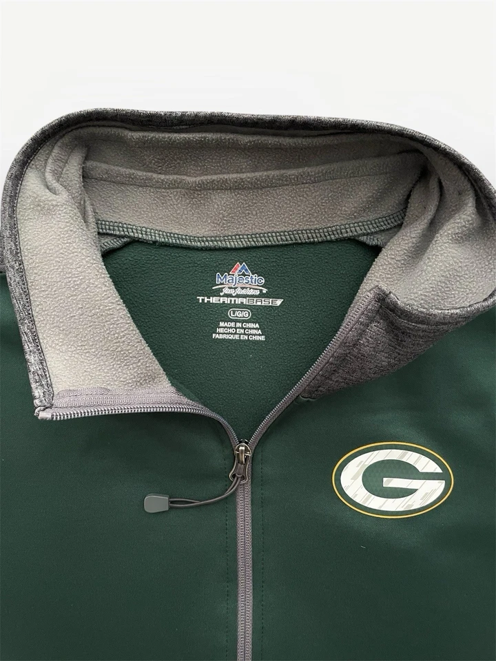 Green Bay Packers винтажный величественный зеленый и серый женщин молнии толстовка размер большой - Изображение 2 из 4