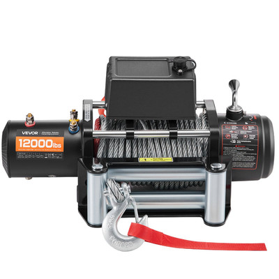 12000 lbs Electric Winch, 12V DC Truck Winch with 85 ft Steel Rope and Dual Remo