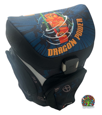 Lego Ninjago Schulranzen Rucksack junge Arin Dragon Schwarz Blau 4-Set Mäppchen