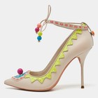 Sophia Webster Multicolor Leather Remmie Ankle Tie Pumps Size 38