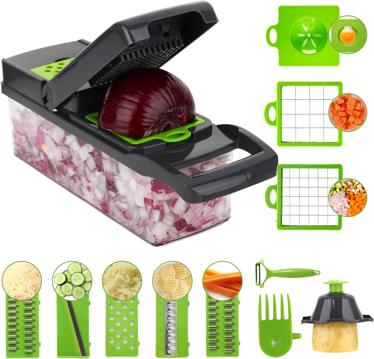 Affettaverdure Multifunzione 14 in 1 - Tritatutto Manuale per Famiglie