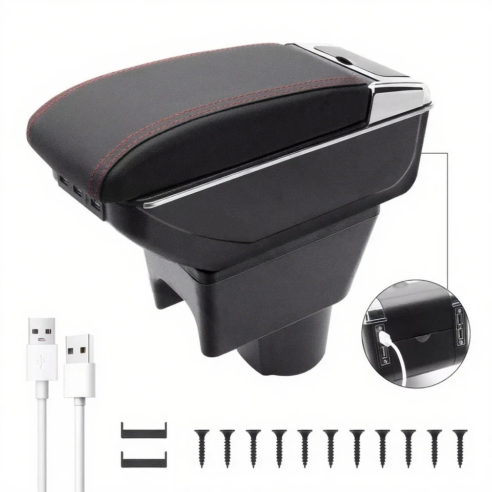 Caja reposabrazos para Renault Duster 2010-2018 caja de almacenamiento central con 7 puertos USB Foto 3 de 4