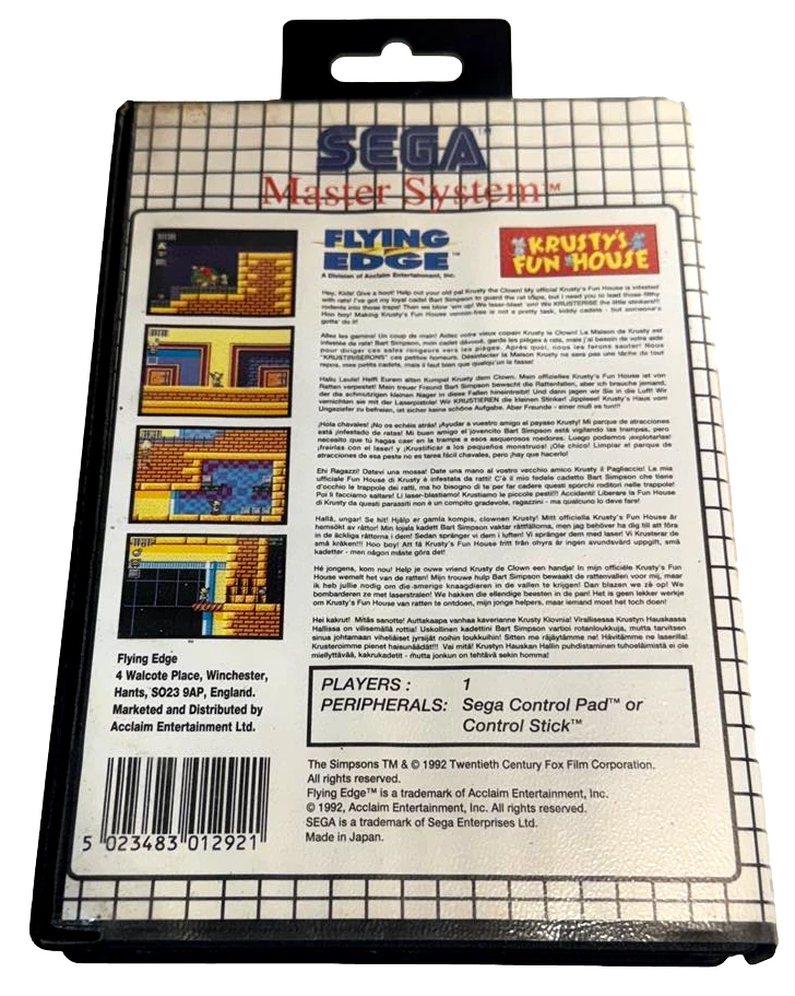 Krusty's Fun House Sega Master System *No Manual* - Image 4 of 4