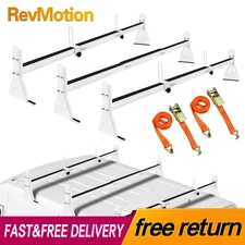 For Chevy Express 2500/3500 1996-up Steel White Cargo Van Roof Ladder Rack 3 bar