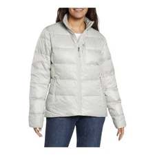 Eddie Bauer Women’s Down Packable Puffer Jacket Large Silver 650 Water Repellent